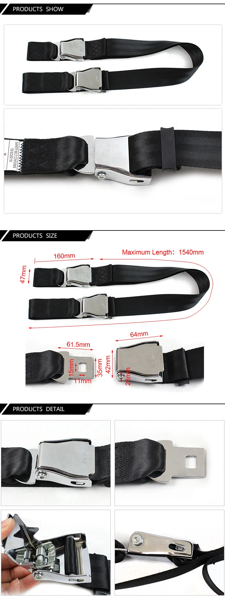 Fea018 New Arrival Seat Belt for Pregnant Women 45#Steel Buckle Pregnant Woman Seat Belt