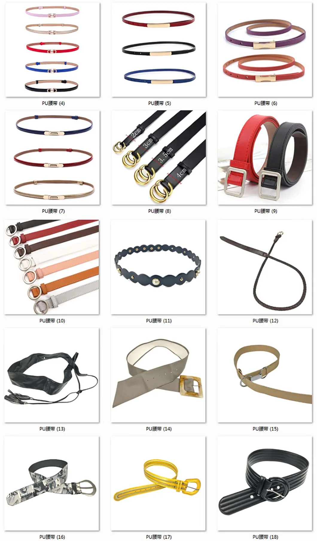 Factory OEM Wholesale Fashion Casual Women Belt PU Leather Belts