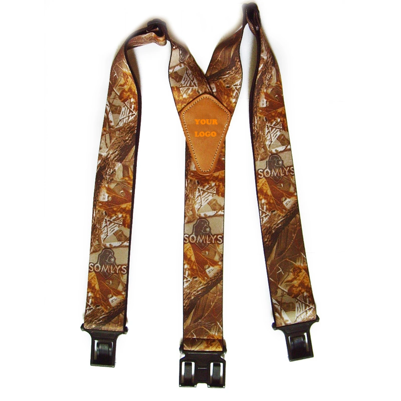 Camouflage Sublimation Printed Men′ S 50 mm Plastic Buckle Work Suspenders 5 Cm Heavy Duty Elastic Brace with Custom Logo