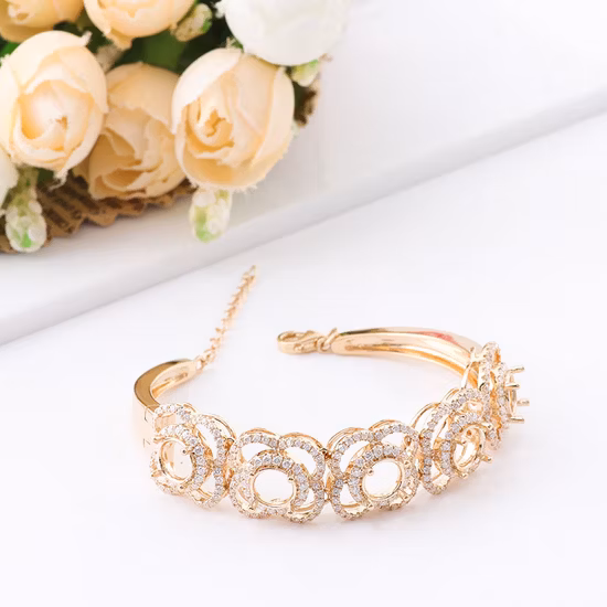 Cadena de cintura de moda de lujo 5 flores 10 K/14 K/18 K oro amarillo Moissanite pulsera 6,5mm redondo Vvs moissanite diamante joyería personalizada