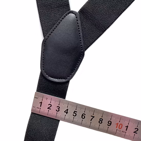 Venta al por mayor X Back 3.5 Cm Botón de cuero Pantalones Tirantes elásticos para hombres