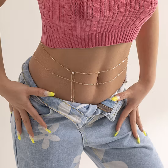 Cadena de latón macizo para cartera Cintura Bolso Pantalones Pantalones Jeans Cadenas de latón T1591