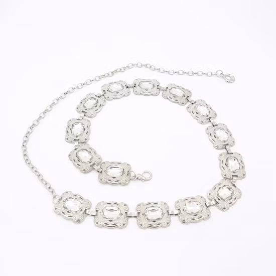 Cinturón de cadena de cintura de diamante verde para boda, regalo de San Valentín para novia, esposa, ella