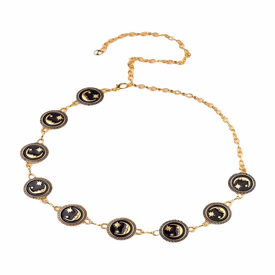 Ea054 Bling Rhinestone diseñador mujeres cadenas enlace cinturón para vestido vientre joyería diamante corazón cintura cadena